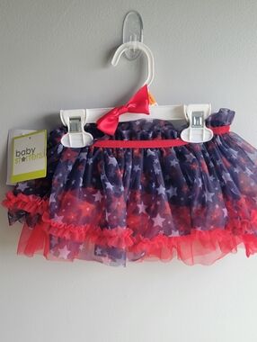 NWT BABY Starters Girls 12 Months TUTU Skirt 4th Of July Stars